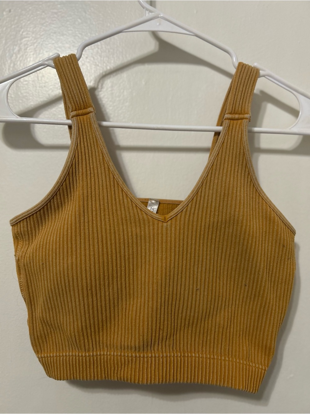 Zenana Outfitters Ribbed V-Neck Cropped Tank - Mustard